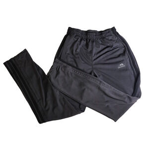 Adidas Primegreen 3-Stripes Track Pants Men's Dark Gray Black Ankle-Zip - Medium